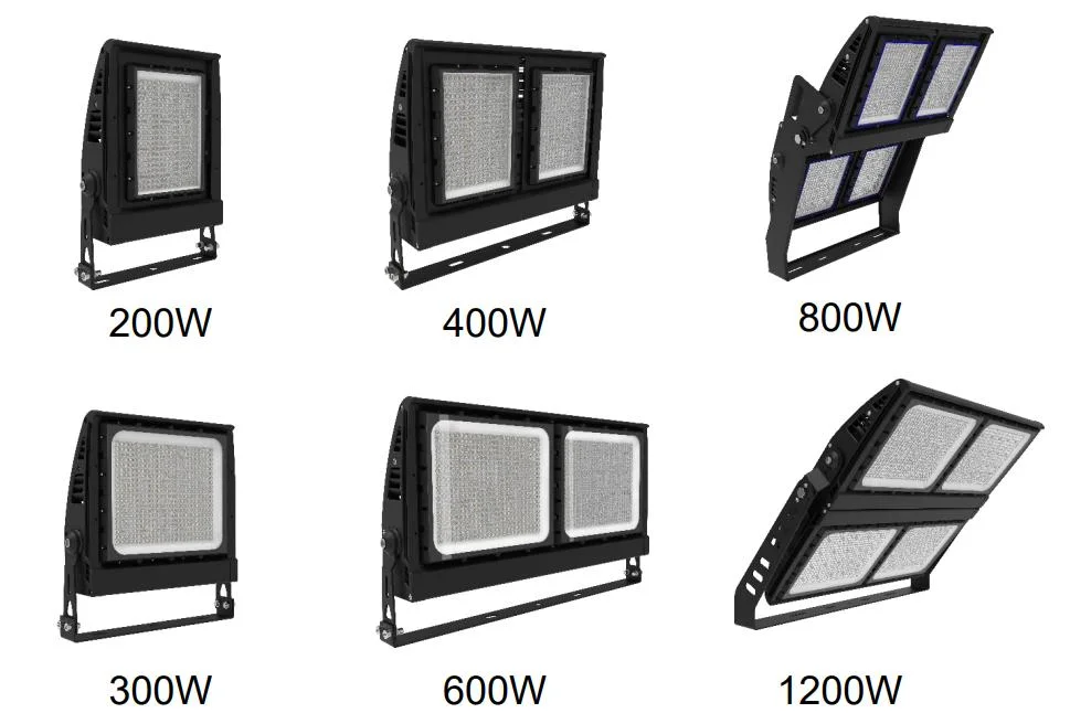 IP67 5 Years Warranty, Free Replacement. Outdoor Waterproof 1200W LED Flood Light for Arena Tennis Basebal Field Court Golf Course