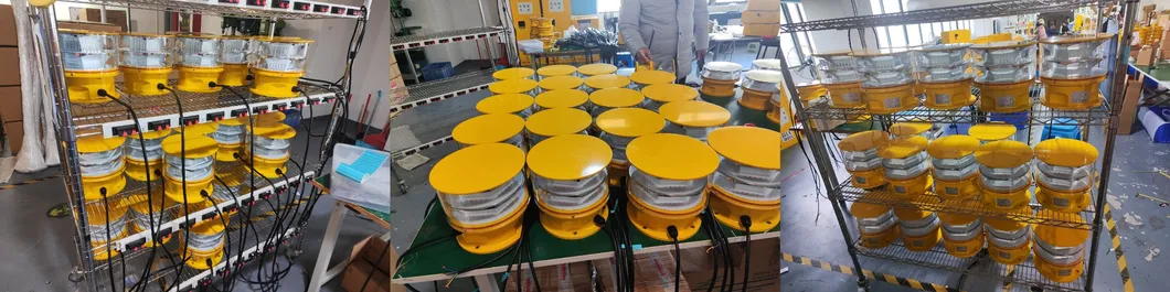एलईडी एविएशन ऑब्स्ट्रक्शन लाइट फोटोसेल डाई-कास्टिंग IP66 टेलीकम्युनिकेशन पीला गैस तेल अपतटीय प्लेटफार्म 6