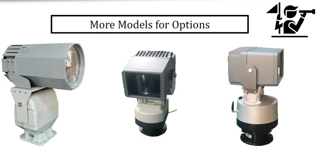 एलईडी स्पॉट सर्च लाइट 200W 300W IP66 वाटरप्रूफ स्टील विरोधी जंग 1000m 3000m समुद्री जहाज पोत नाव दूरस्थ खोज बचाव सर्च लाइट 9