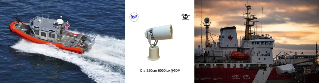 एलईडी स्पॉट सर्च लाइट 200W 300W IP66 वाटरप्रूफ स्टील विरोधी जंग 1000m 3000m समुद्री जहाज पोत नाव दूरस्थ खोज बचाव सर्च लाइट 17