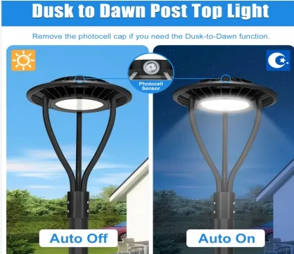 एलईडी उद्यान प्रकाश समायोज्य विरोधी नमी IP65 150W जलरोधक 140lm/W काले परी घास आँगन पोस्ट शीर्ष 0