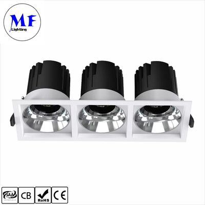 3*10W Anti-glare LED Downlight CRI90 100lm/W Triac /0-10V/Dali-2 Dimmable  Beam angle 15°/24°/36°50° Optional Recessed  Spot LED Down light for Commercial Spaces
