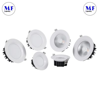 SMD Recessed 120° Wide Beam PC Milky Diffuser Anti-Glare UGR<19  Dimmable  Die-Cast Aluminum Indoor Commercial LED spot light LED Down light