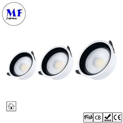 7W CRI90 160lm/W स्पॉट डाउनलाइट ट्रियाक /0-10V/Dali-2 डिममेबल वाइड बीम कोण 120° 6INCH/8INCH वाणिज्यिक स्थानों के लिए रिसेस्ड एंटी-ग्लेयर एलईडी डाउनलाइट