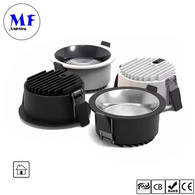 35W 160lm/W स्पॉट डाउनलाइट ट्रियाक /0-10V/Dali/TUYA Zigbee Dimmable CRI90 IP20 वाइड बीम कोण 120° 8INCH/10INCH वाणिज्यिक और आवासीय स्थानों के लिए रिसेस्ड एंटी-ग्लेयर एलईडी डाउनलाइट