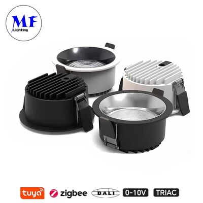 10W 160lm/W रिसेस्ड एलईडी डाउन लाइट ट्रियाक /0-10V/Dali-2 डिममेबल CRI9 वाइड बीम कोण 120° 8INCH/10INCH वाणिज्यिक स्थानों के लिए रिसेस्ड एंटी-ग्लेयर एलईडी डाउन लाइट